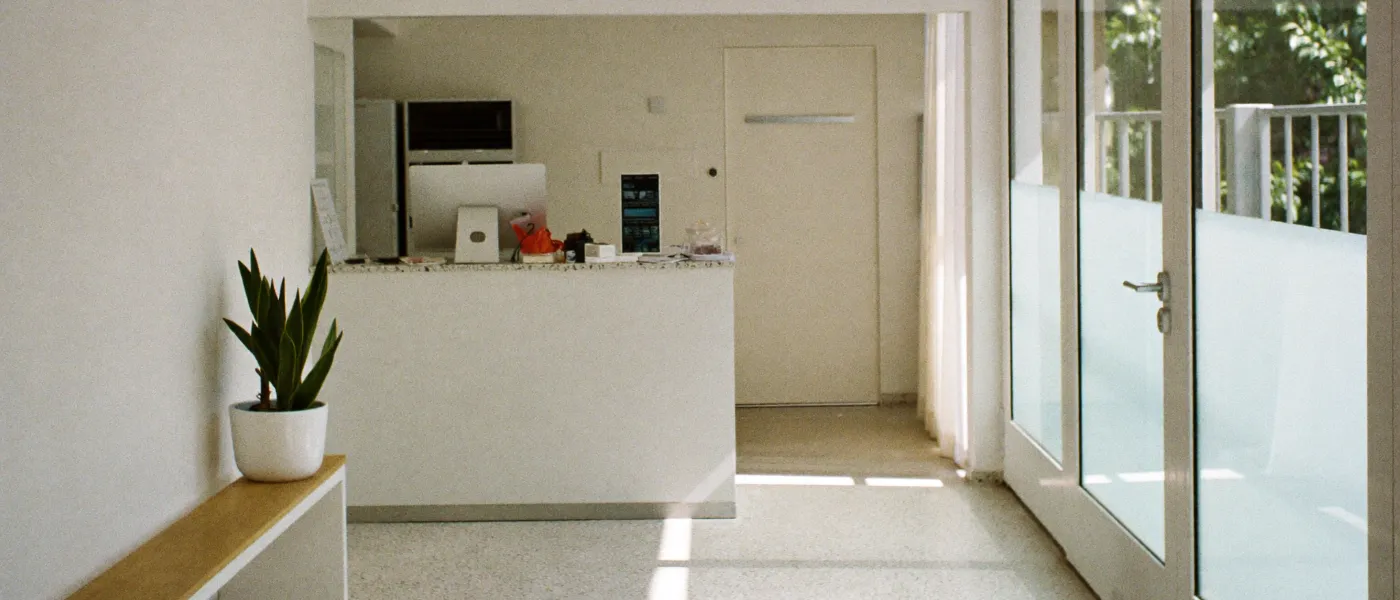 The bright reception area of a modern tutoring centre